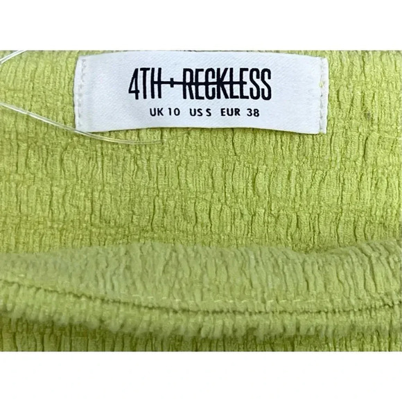 4th & Reckless Y2K Rita Textured Stretch Smocked Midi Dress Sz S Key Lime NWT - Picture 6 of 7